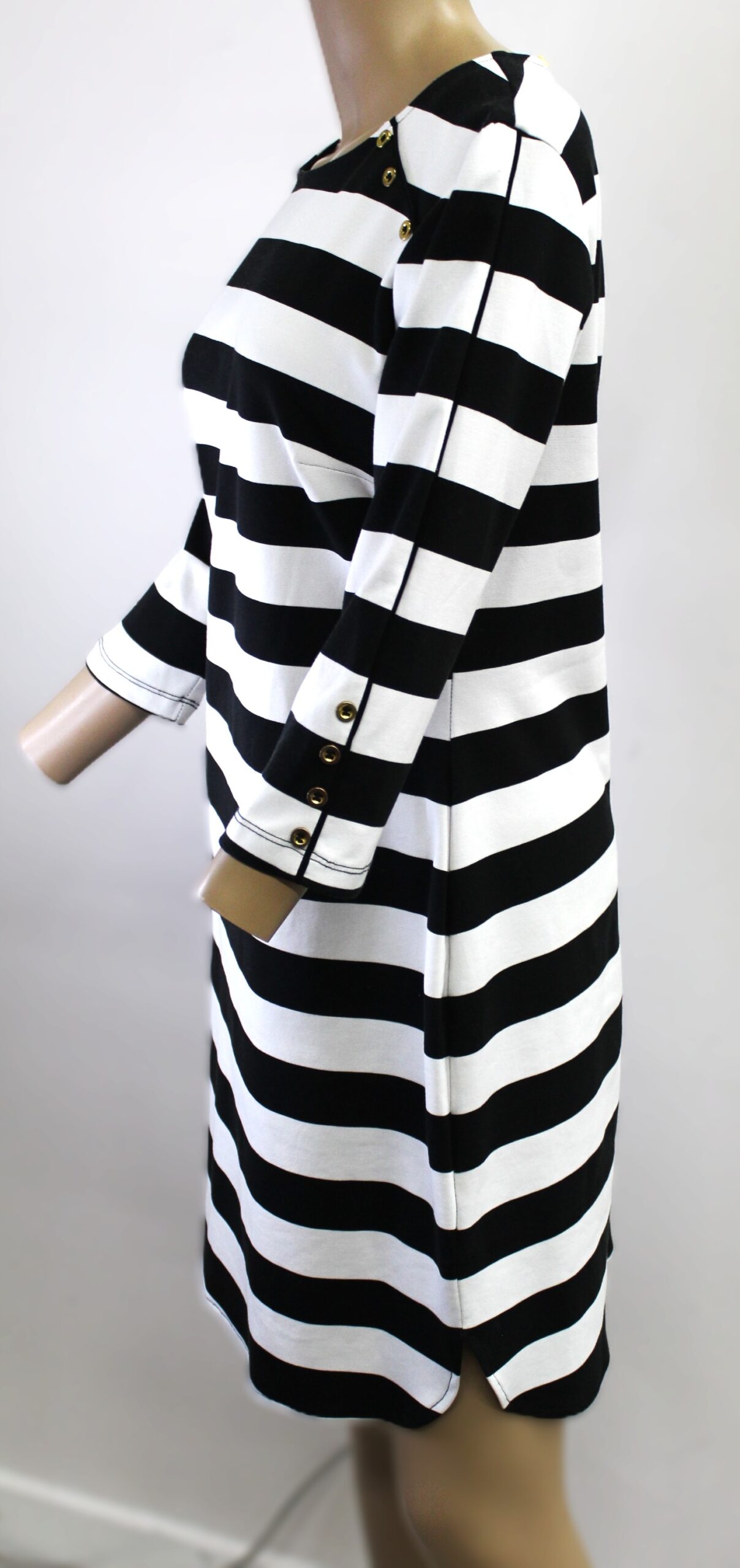 Jules & Leopold Vintage Black & White Striped Dress Size M - Image 2