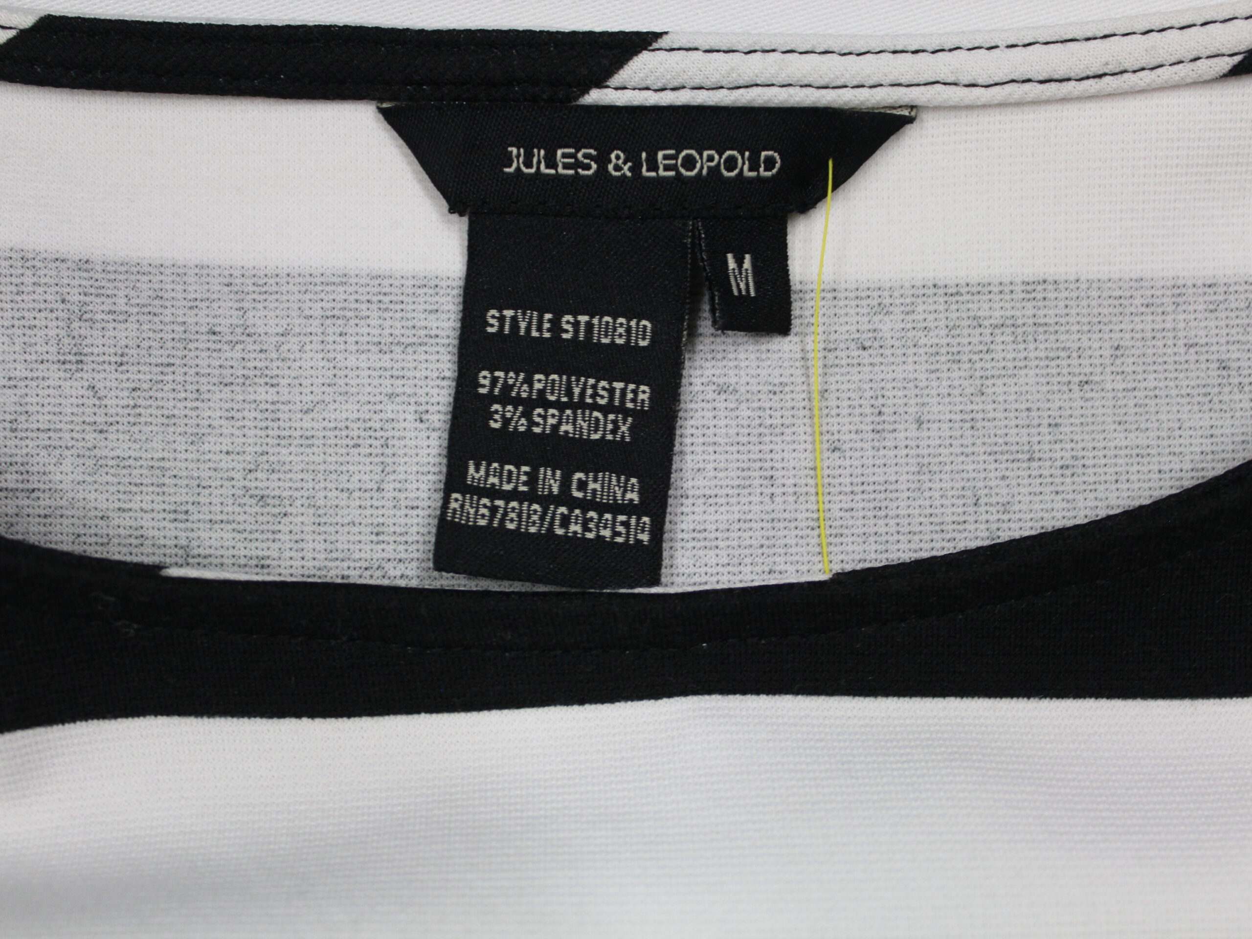 Jules & Leopold Vintage Black & White Striped Dress Size M - Image 4