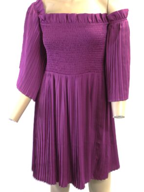 Ali & Jay Vintage Short Sleeve Purple Pleated Dress Size M