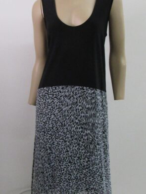 DKNY Shift Dress, Black Animal Print Sleeveless Size L