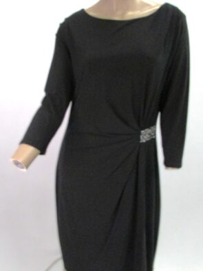 Evan-Picone Black Dress w Jewel Design Size 12