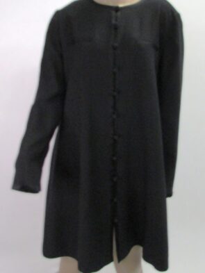 Evan-Picone Vintage Black Front Button Long Sleeve Dress Size 8