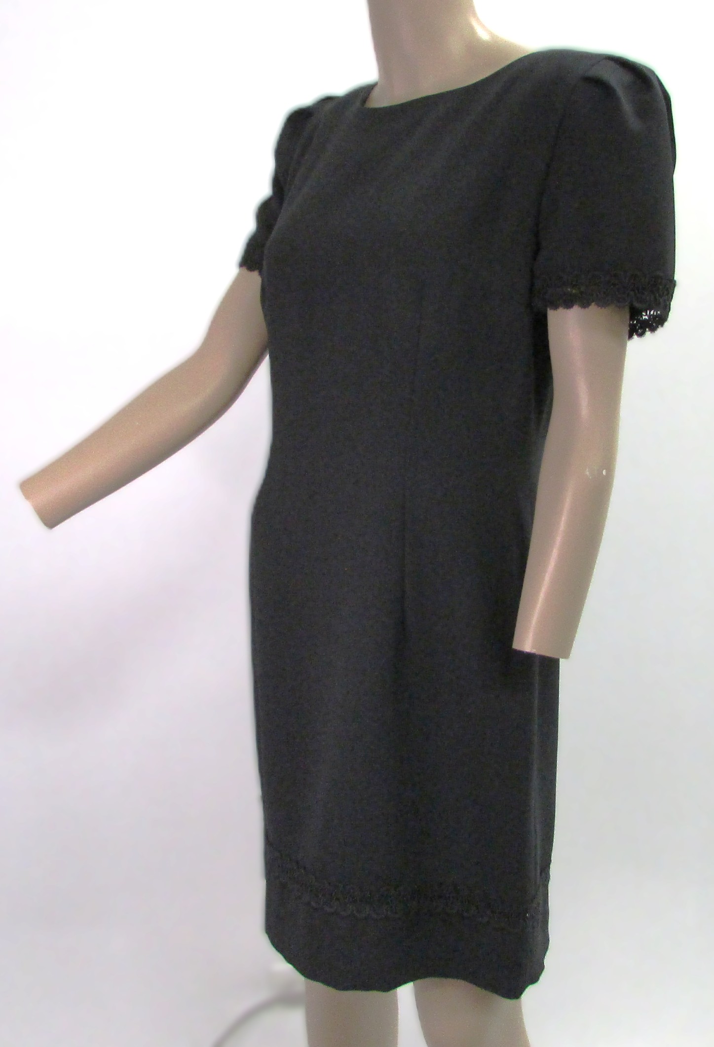 Donna Morgan Vintage Black Fringe Short Sleeve Dress Size 8 - Image 2