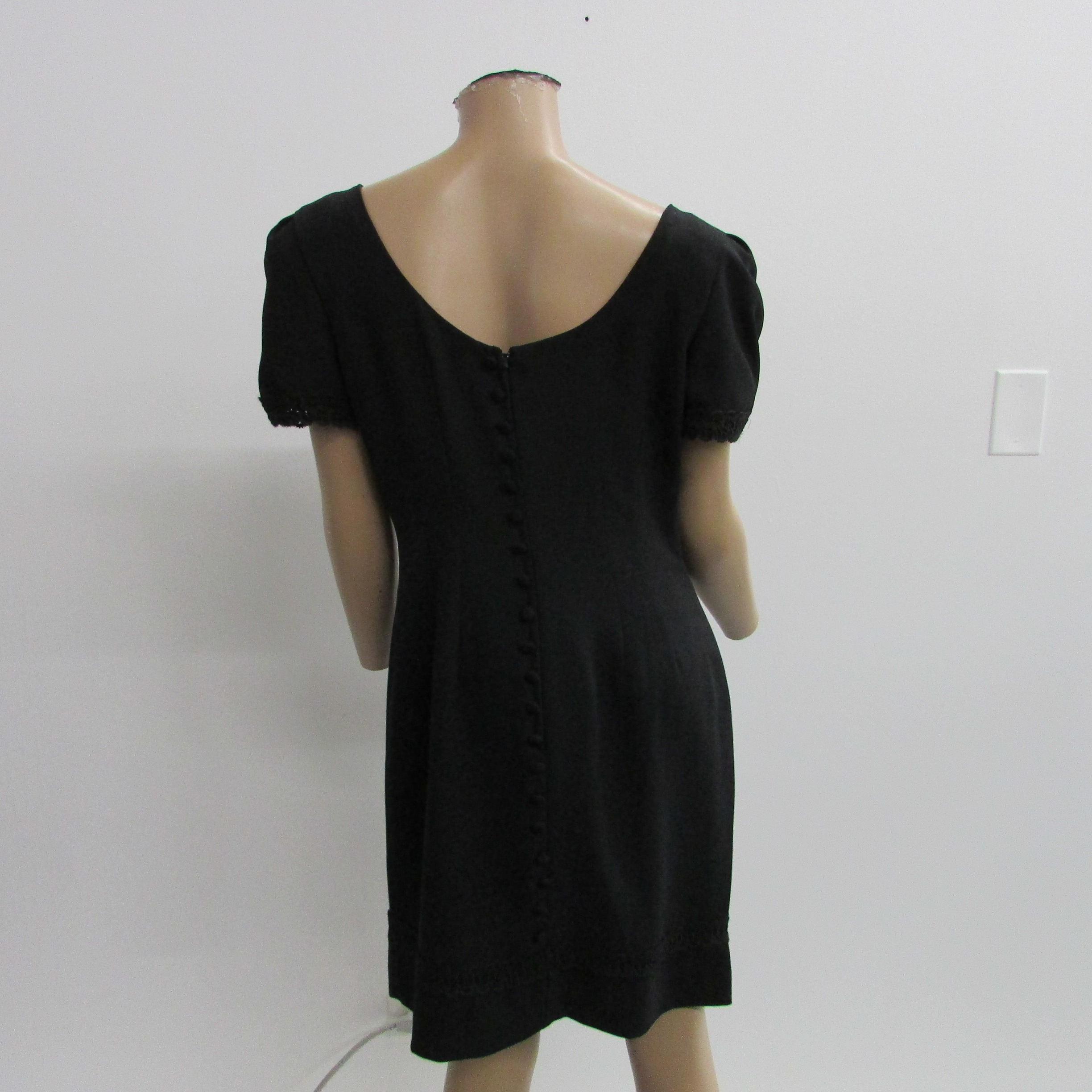 Donna Morgan Vintage Black Fringe Short Sleeve Dress Size 8 - Image 3