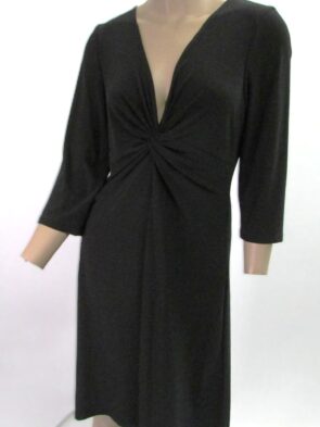 Tiana B. Vintage Black Long Dress V-Neck Size PL