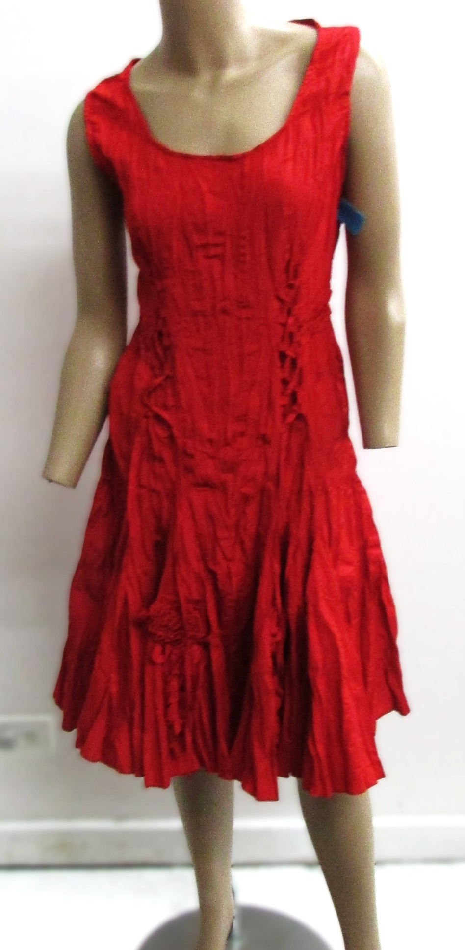 Franstyle Vintage Red Dress w Front Tie Size 42 EU