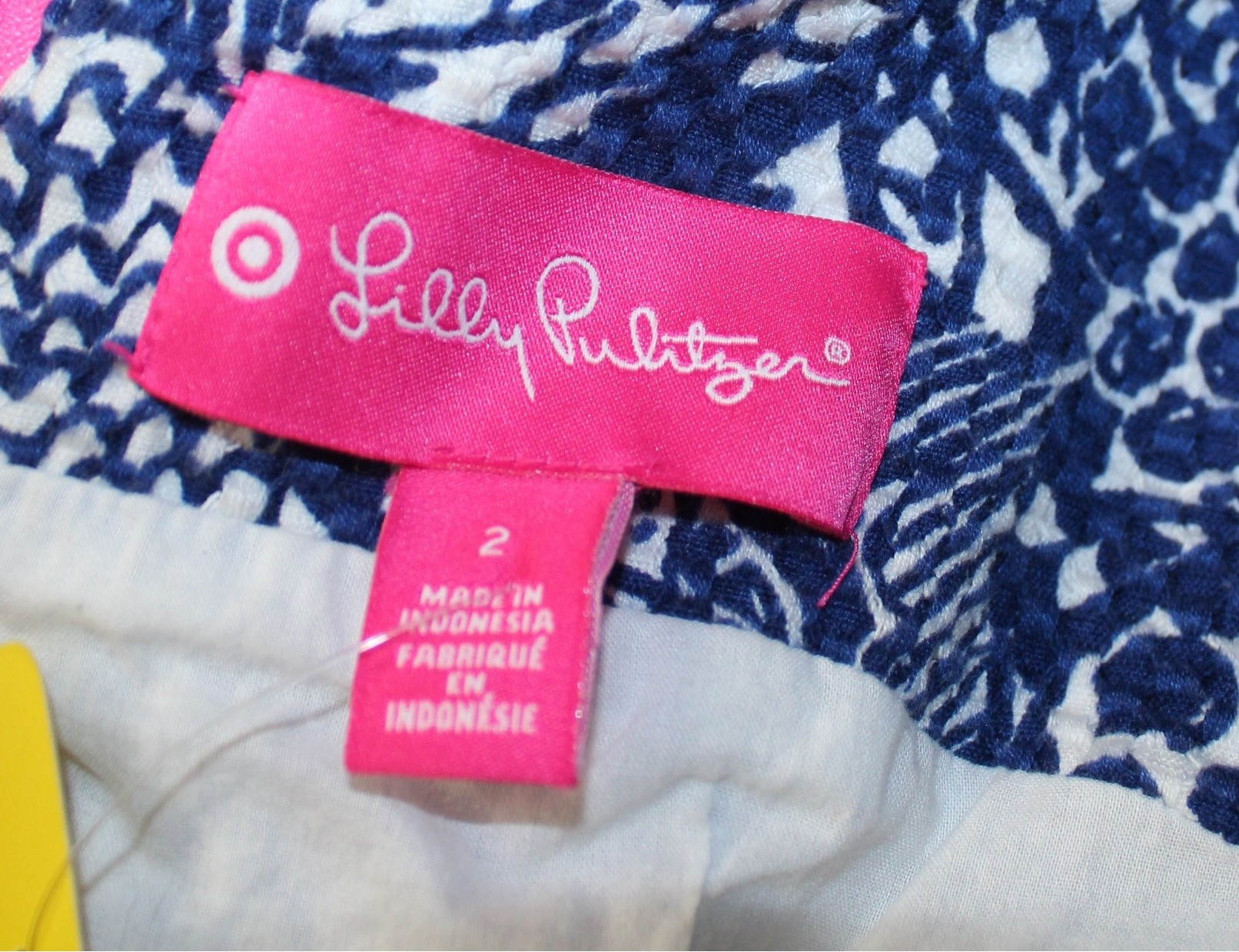 Lilly Pulitzer Vintage Blue & White Dress w Textured Fabric Size 2 - Image 4