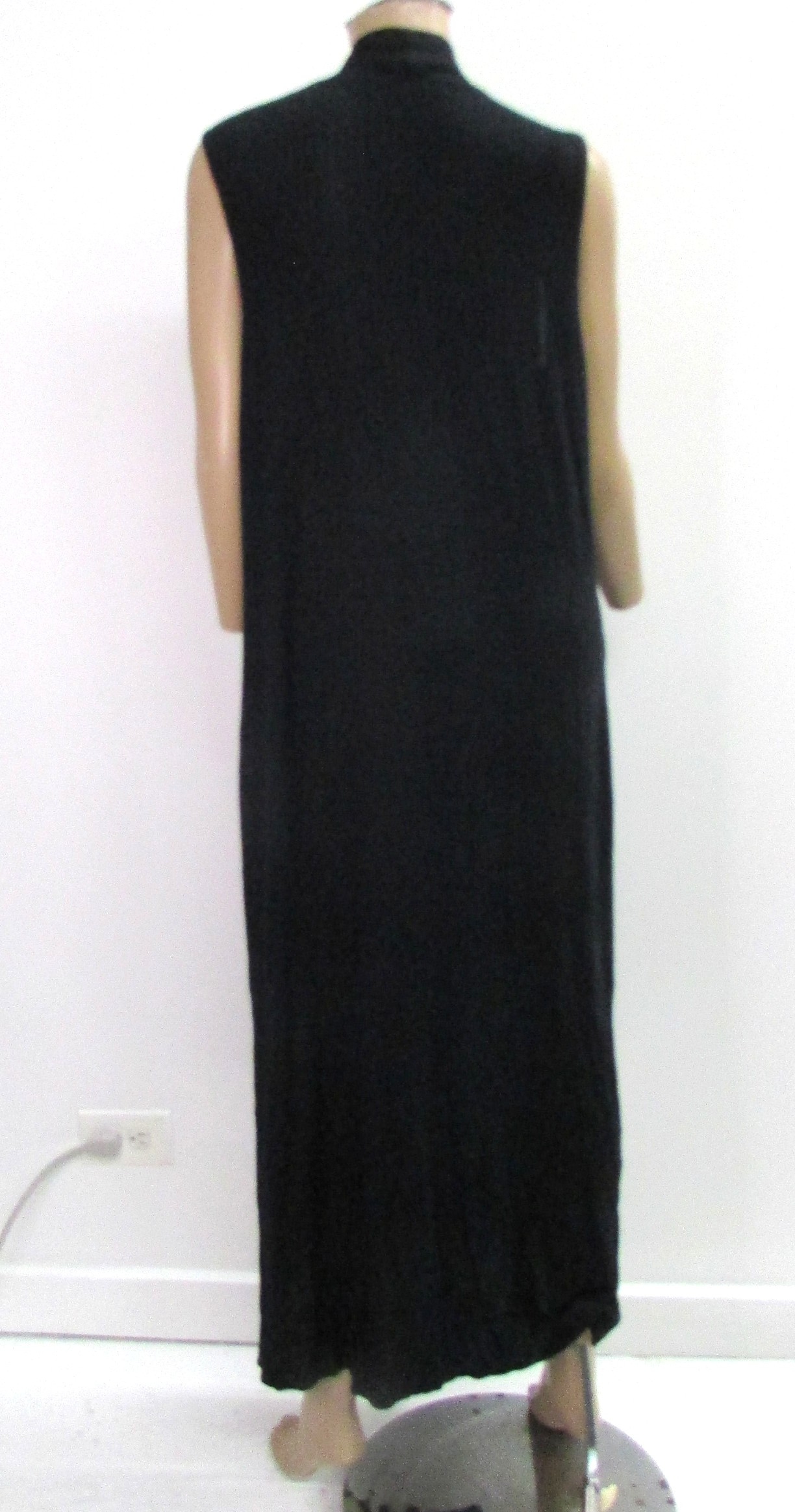 Blu heaven Long Black Sleeveless Sweater Vest Size L - Image 3