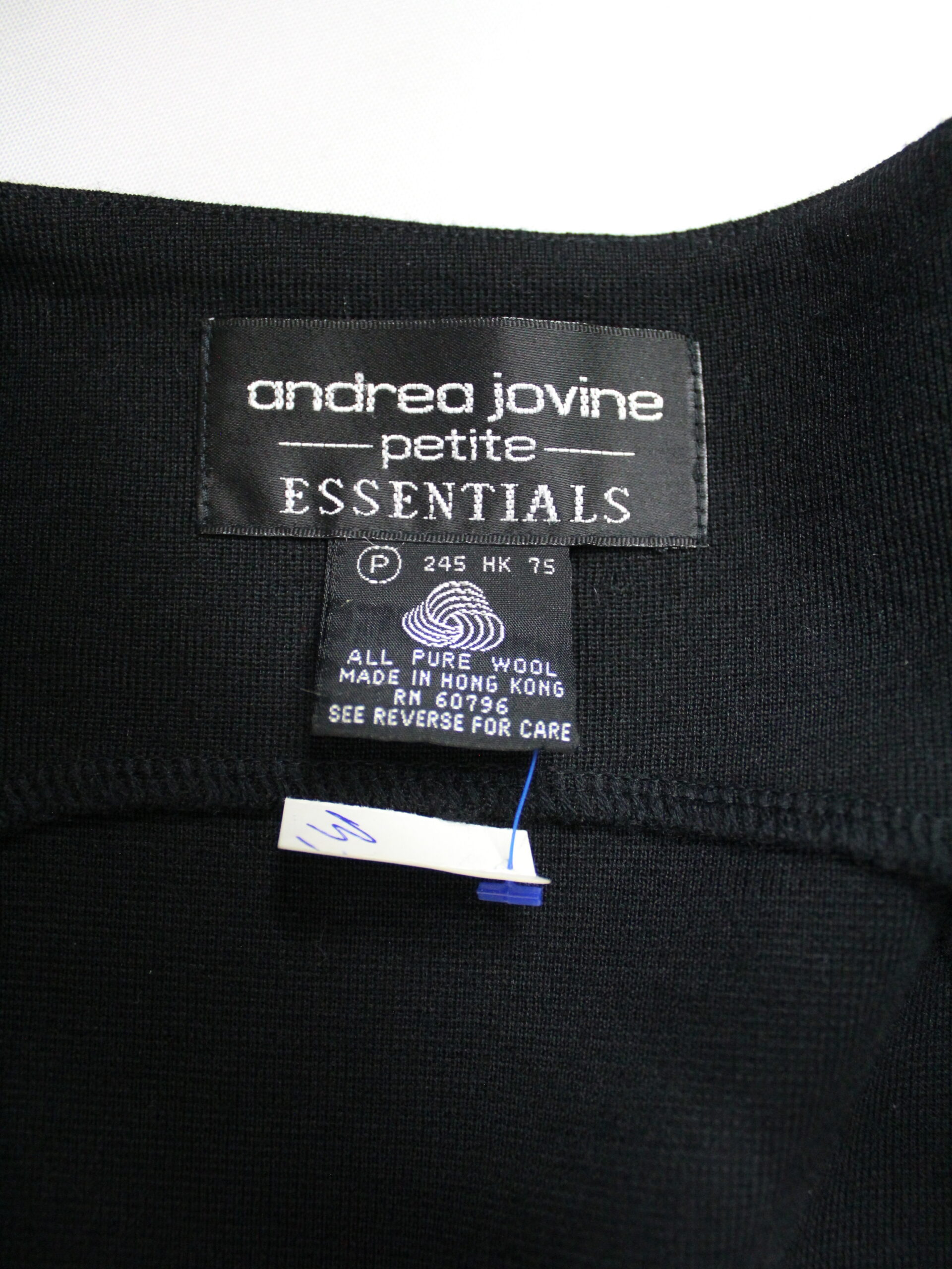 Andrea Jovine Essentials Vintage Black Wool Vest & Skirt Size Small - Image 4