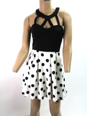 Crystal Doll Vintage Dress W Black Top and White Skirt w Black Dots Size 5