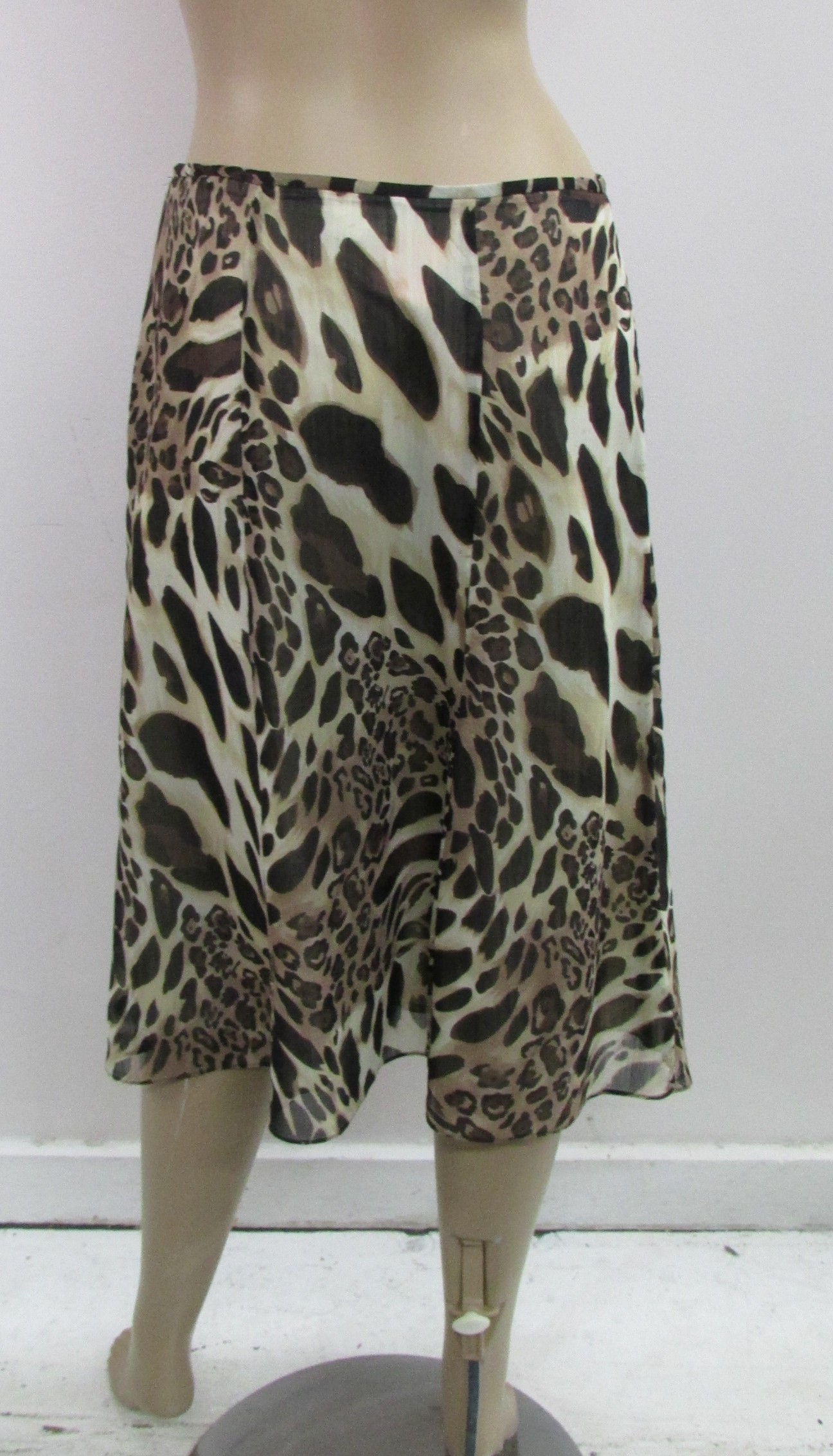 Le Suit Animal Print A-Line Skirt w Tie Belt Size 6 - Image 2