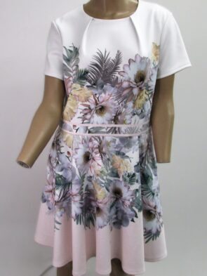 Ted Baker White Dress w Floral Design Size 12