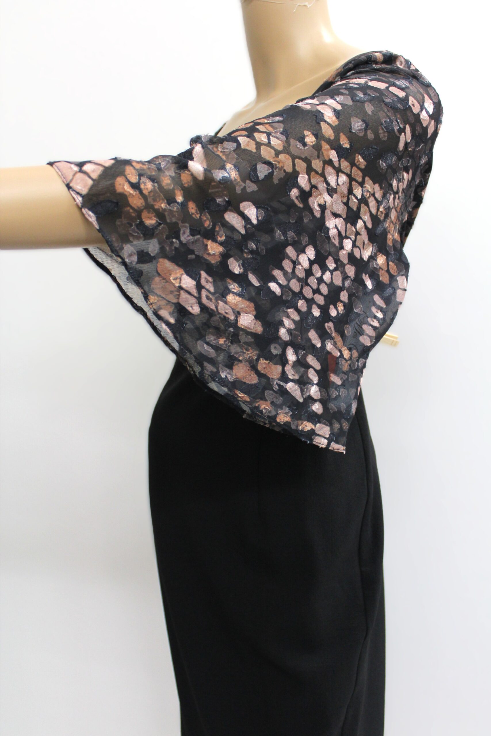 Mes Amies Boutique Black Sheer Top w Lining Dress Size 10 - Image 4