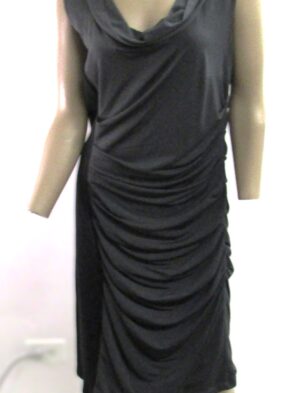 Maggy London Vintage Sleeveless Black/Gray Evening Dress Size 16