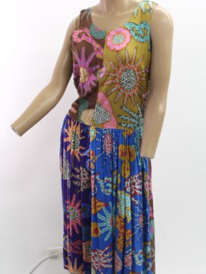 Passports of Pier 1 Imports Vintage Dress w Multicolr Beaded Design & Purse Size M