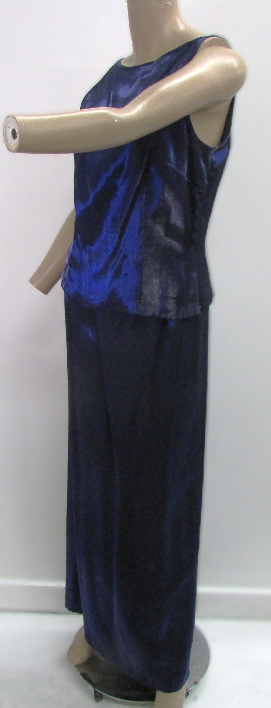 Alex Evenings Two Piece Top & Skirt w Blue Metallic Appearance Size 8, NWT - Image 2