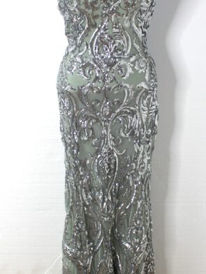 B Darlin Sage Green Sequins Gown Size 9/10