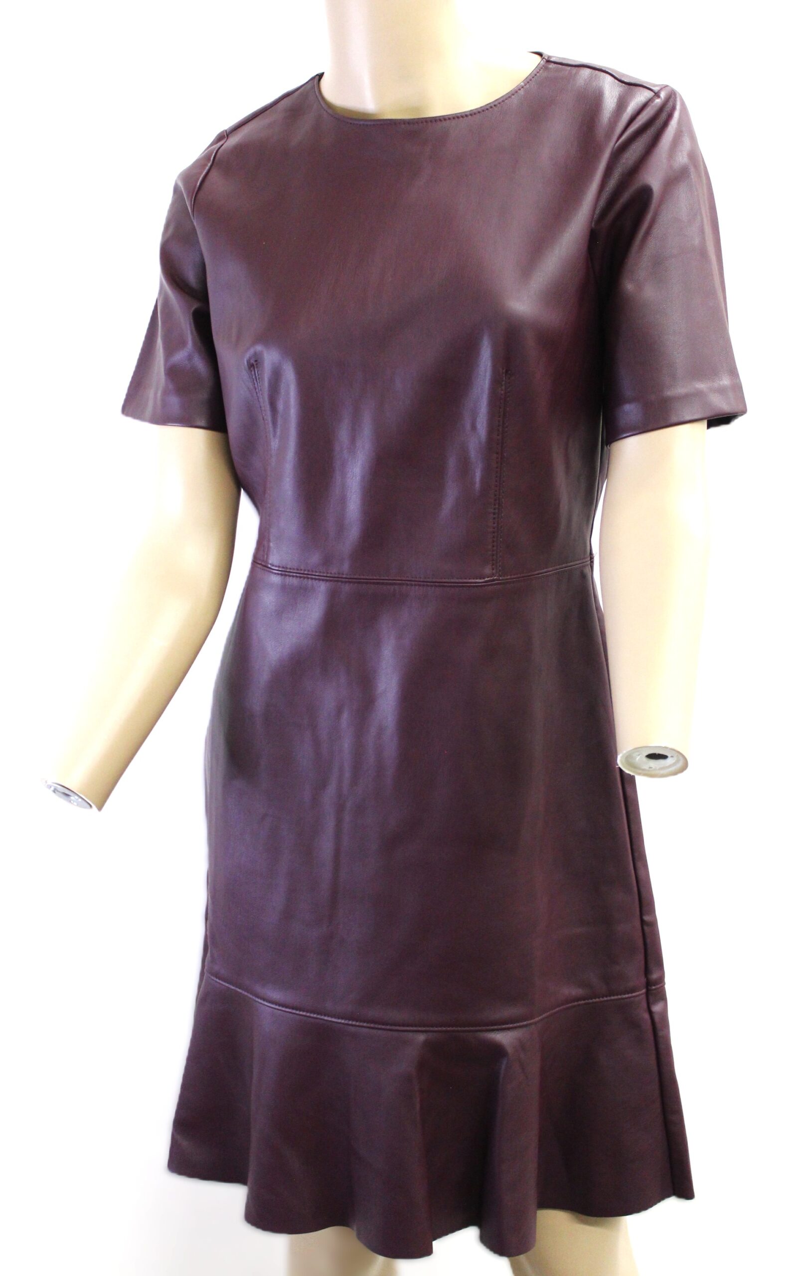 Ann Taylor Vintage Short Sleeve Imitation Leather Dress Size 4