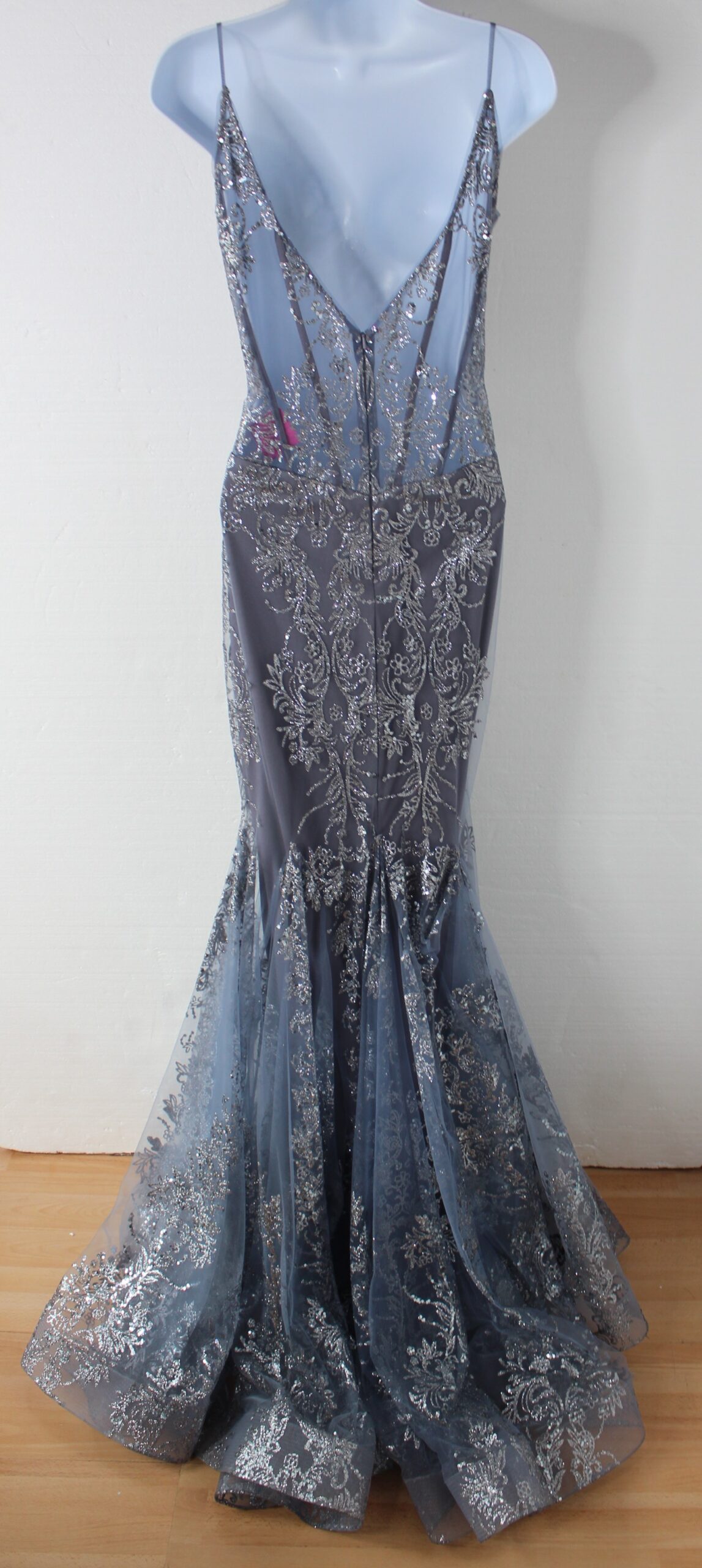 Jovani Dark Lilac Sequin Mermaid Fit Gown Size 8 - Image 2