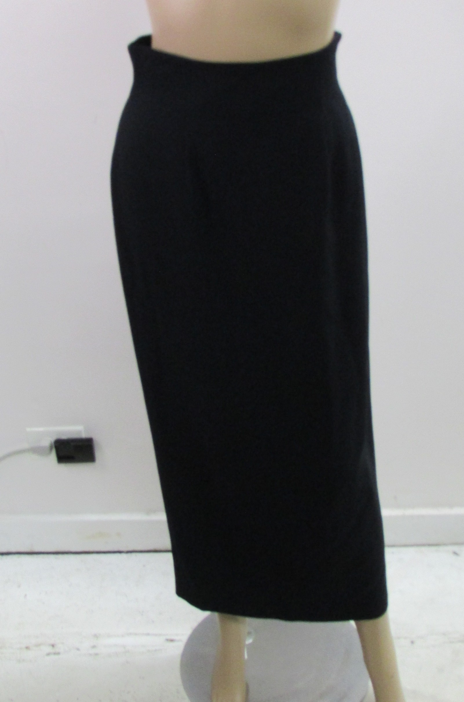 Anne Klien Vintage Long Navy Slim Fit Skirt Size 4, USA