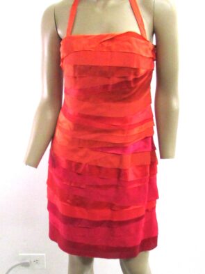 Phoebe Couture Vintage Orange Short Sleeveless Dress Size 4