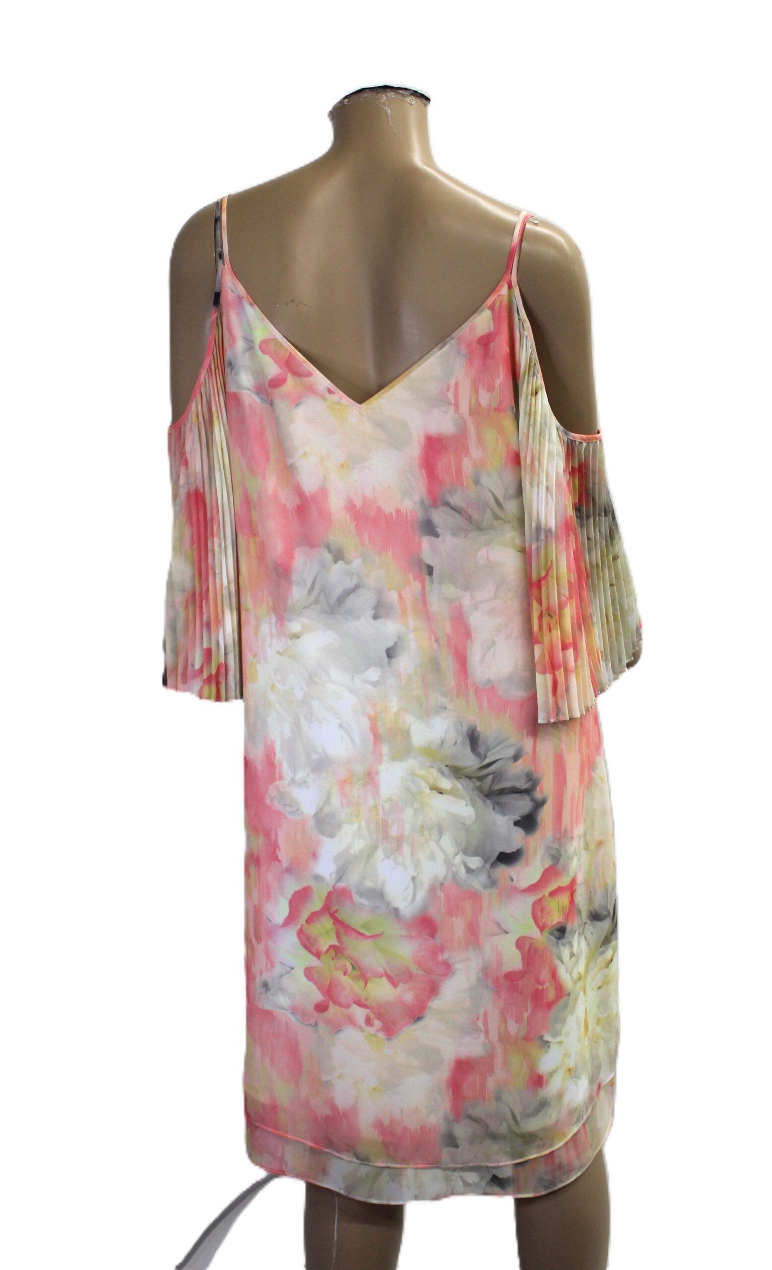 White House Black Market Multicolor Spaghetti Strap w Sleeves Dress Size 12 - Image 5