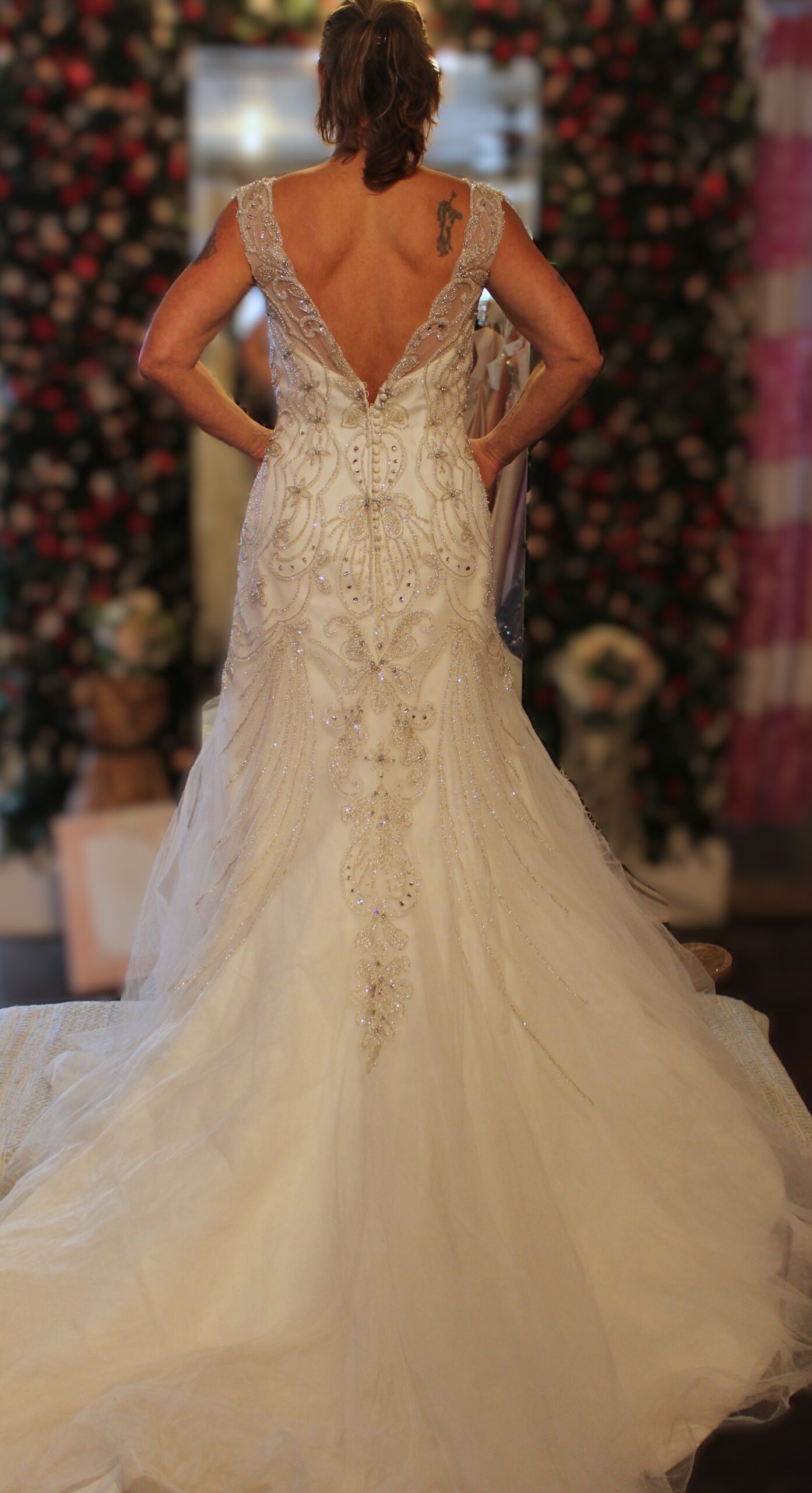 Jasmine Couture Ivory Beaded Gown Size 12 - Image 2