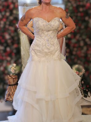 Casablanca Bridal Ivory Beaded Gown Size 14