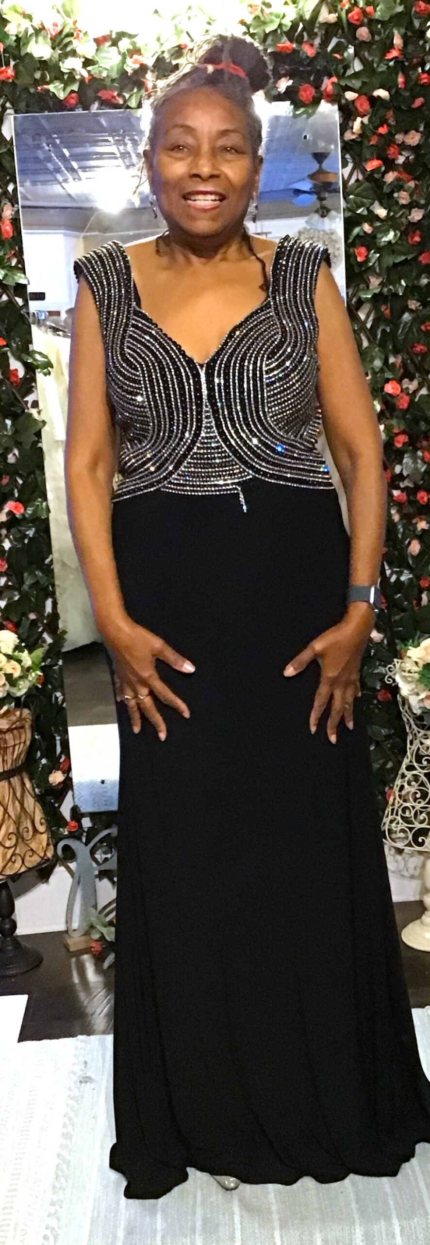 Blush Prom, Black Sleeveless Beaded Gown Size 12