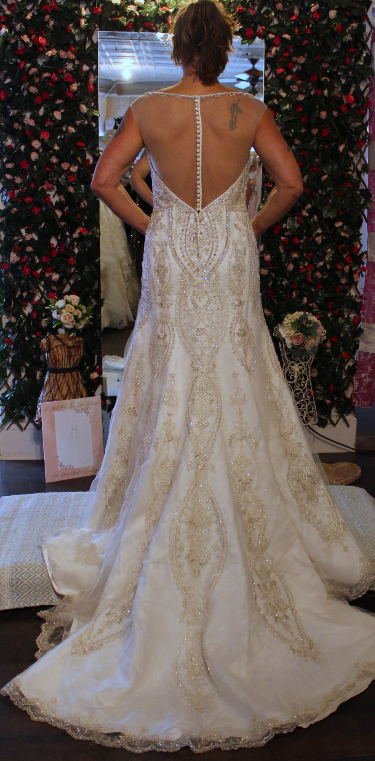 Casablanca Bridal "Lavender" Candlelight Ivory Silver Beaded Gown Size 12 - Image 2