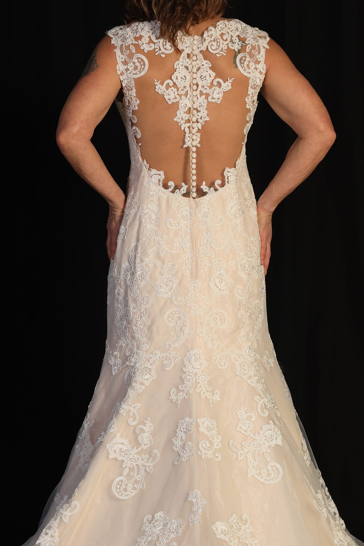 Essense of Australia Ivory Lace Over Maple Crepe Size 12 - Image 3