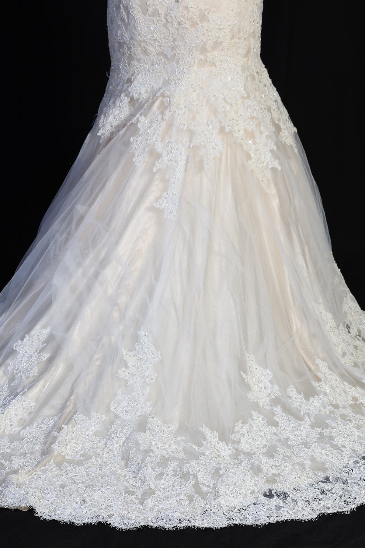 Uinbranded Ivory Beige Lace Beaded Bridal Gown Size 10 - Image 3