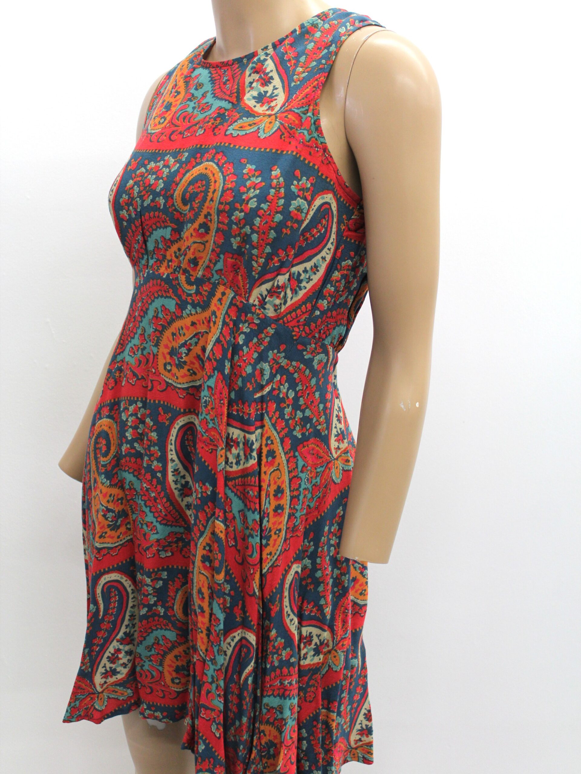 Free People Bohemian Red and Blue Dress Size 4 - Image 2