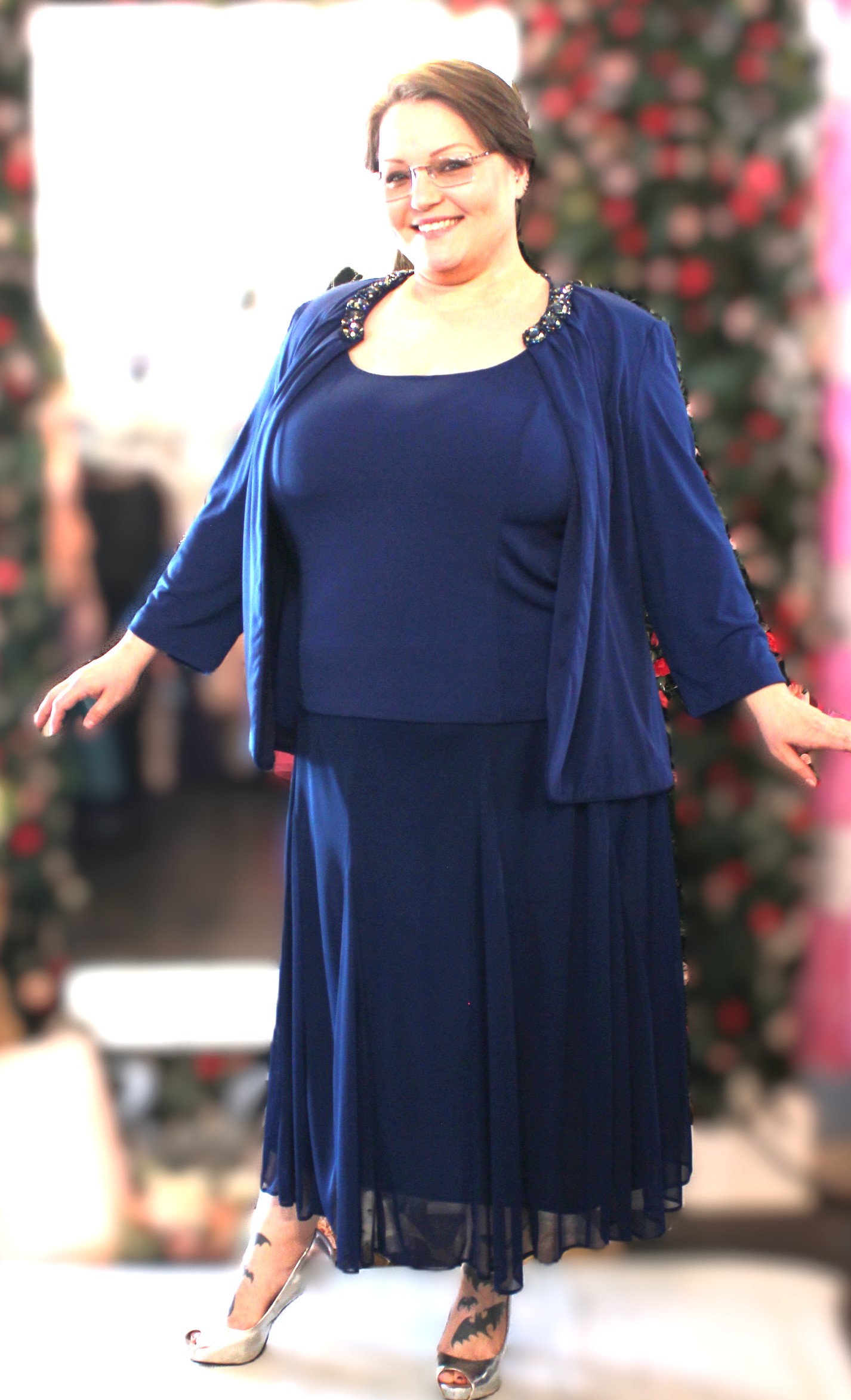 Alex Evenings 3 Piece Blue Skirt Set Size 2XL