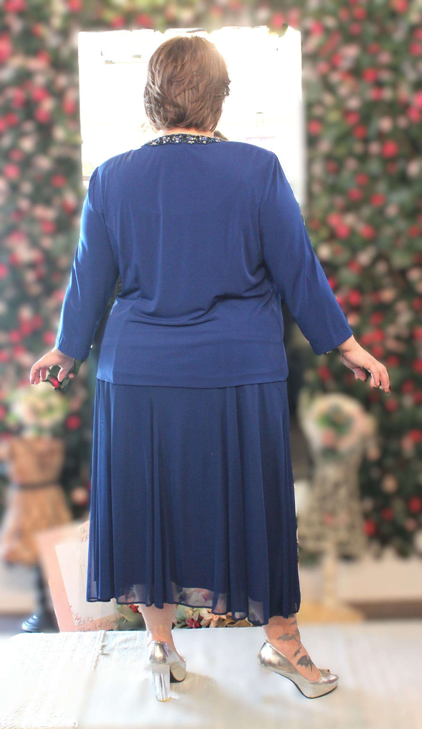 Alex Evenings 3 Piece Blue Skirt Set Size 2XL - Image 6