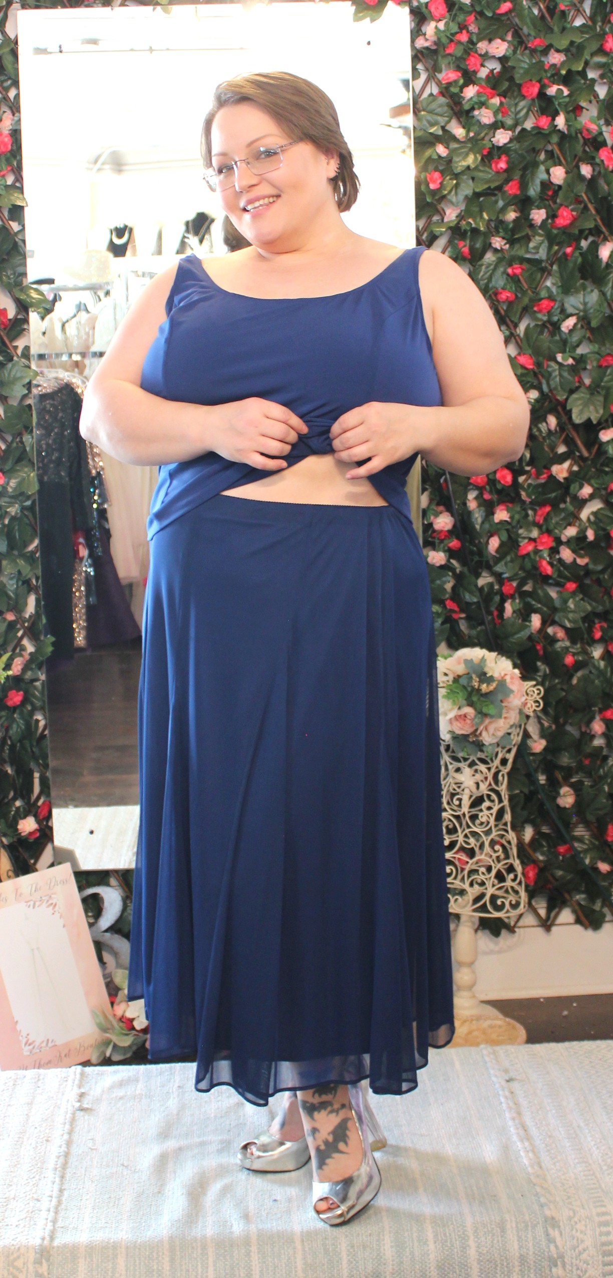 Alex Evenings 3 Piece Blue Skirt Set Size 2XL - Image 3