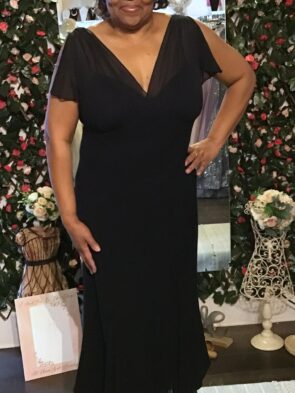 Jones of New York Vintage Black Dress w Flutter Sleeves Size 16