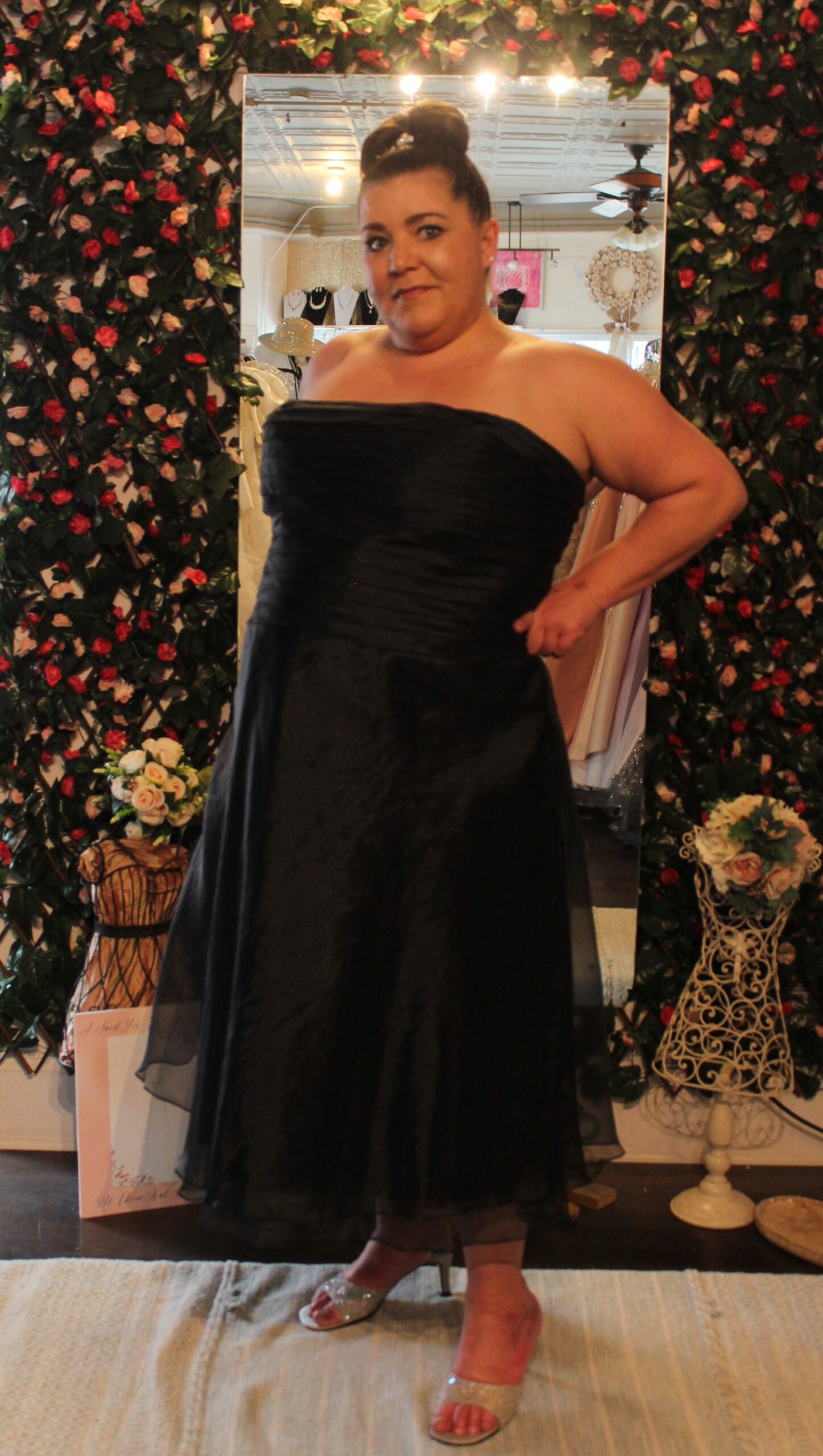 Bari Jay Women Black Strapless Dress, A-line Curvy Diva Size 20W - Image 2