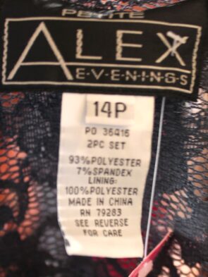 Alex Evenings Petite Gray Lace 2 piece Dress Set Size 14P