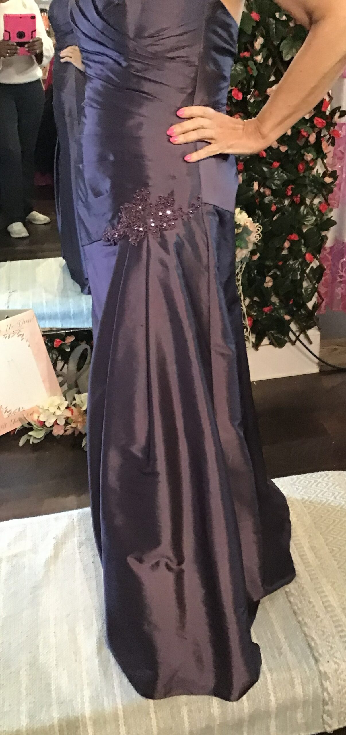 Jade Couture Plum Strapless Gown Size 8 - Image 4