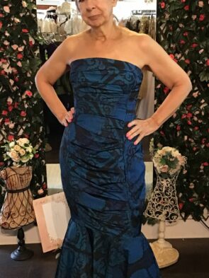 Vera Wang Strapless Floral Gown Size 8