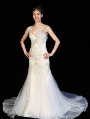 Essense of Australia Ivory Beaded Bridal Gown Size 10