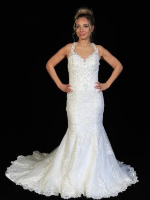 Mori Lee Madeline Gardner White Lace Jeweled Bridal Gown Size 10