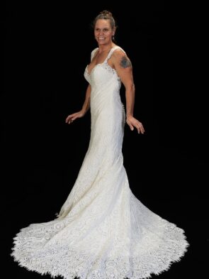 Mori Lee Madeline Gardner Ivory Lace Bridal Gown Size 12