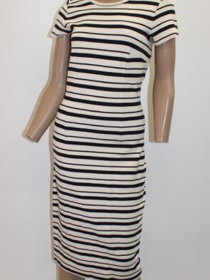 Ann Taylor Vintage Stripped Short Sleeve Long Dress Size XS