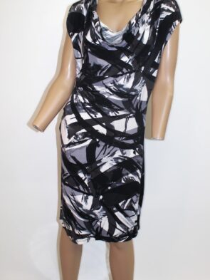 Michael Kors Vintage Cowl Neck Sleeveless Dress w Abstract Print Size M