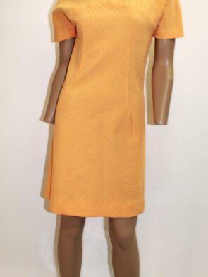 Unbranded Vintage Orange Shortsleeve Dress w Textured Fabrick Size M