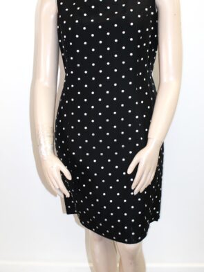 Natural Instincts Vintage Sleeveless dress w White Polka Dots Size 16
