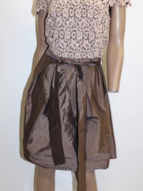 Suzie Chin Vintage Dress w Crotcheted Top & Tie Waist Size 10