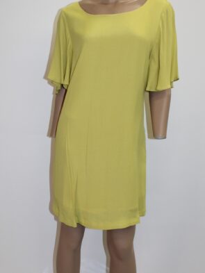 By Together Vintage Yellow Dress w Short Sleeves & Back Zipper Size M